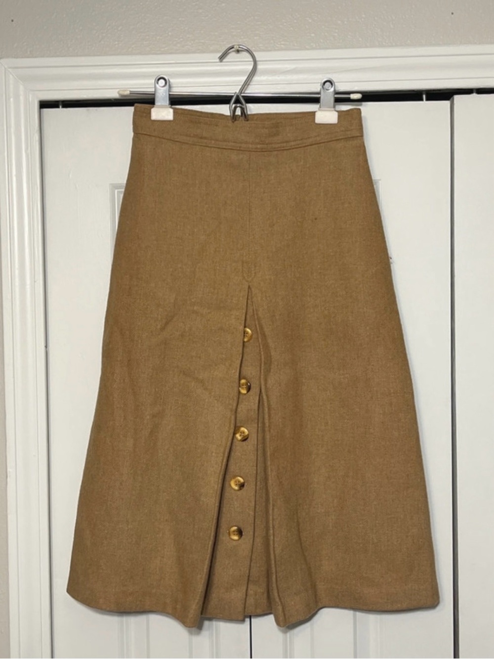 Vintage 1970s skirt wool long relaxed layered office work casual
